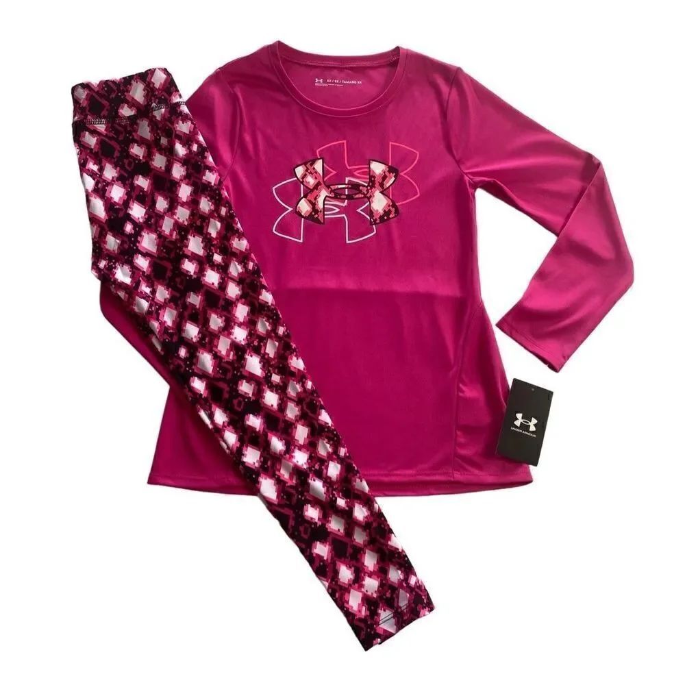 UNDER ARMOUR GIRL’S Size 4 Digi Snake Tunic and Legging Set